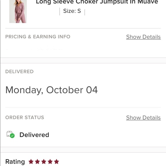 Long Sleeve Choker Jumpsuit In Muave - Picture 6 of 8